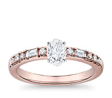  Dot Dash Diamond Engagement Ring in 14k Rose Gold (1/5 ct. tw.)